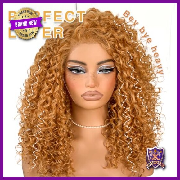 Glueless Pre-Plucked Synthetic HD Lace Frontal Wig 13x6 Kinky Curly main image 4